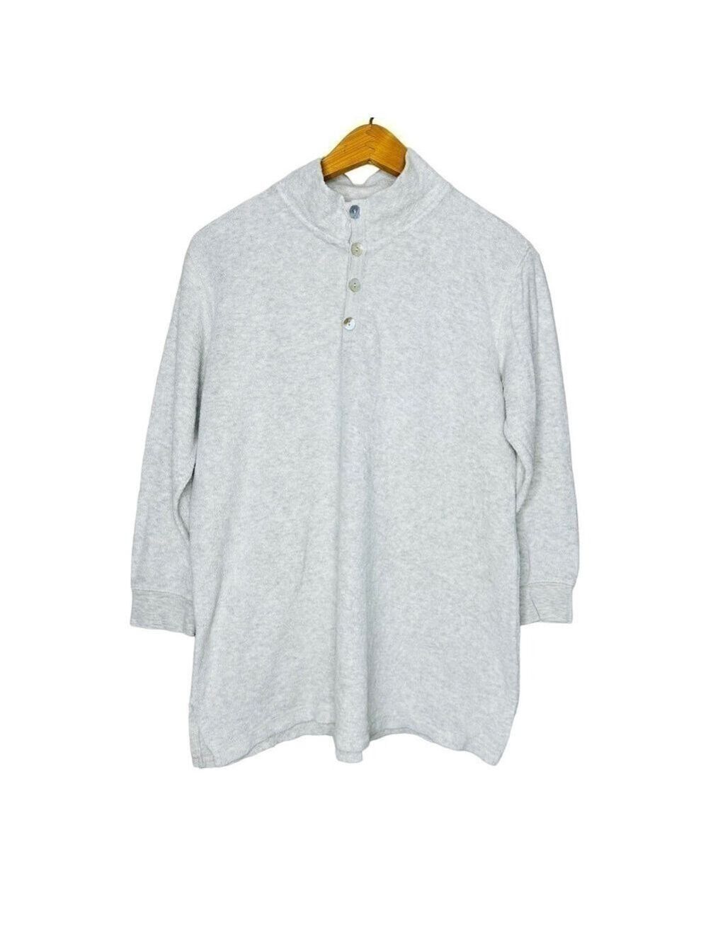 Soft Surroundings Gray‎ Fleece Long Sleeve Pullover Women’s Size Petite Small